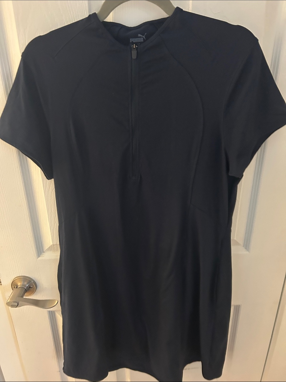 Puma Navy Short-Sleeve Zip-Front Athletic Golf Dress